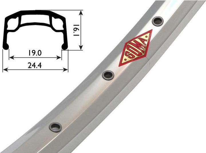 Actual product image Soma Weymouth 700c rim silver polished (36)