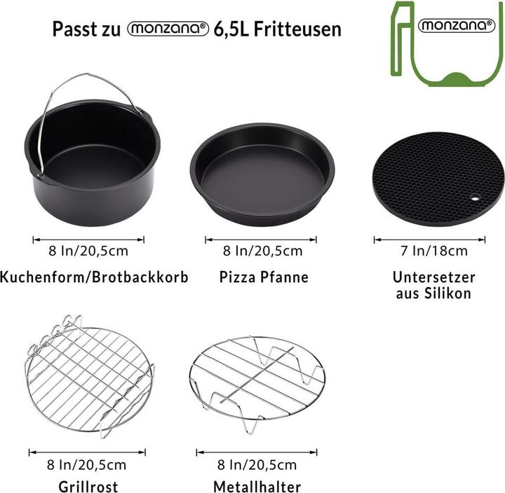 Actual product image Monzana Hot air fryer set 9 pcs.