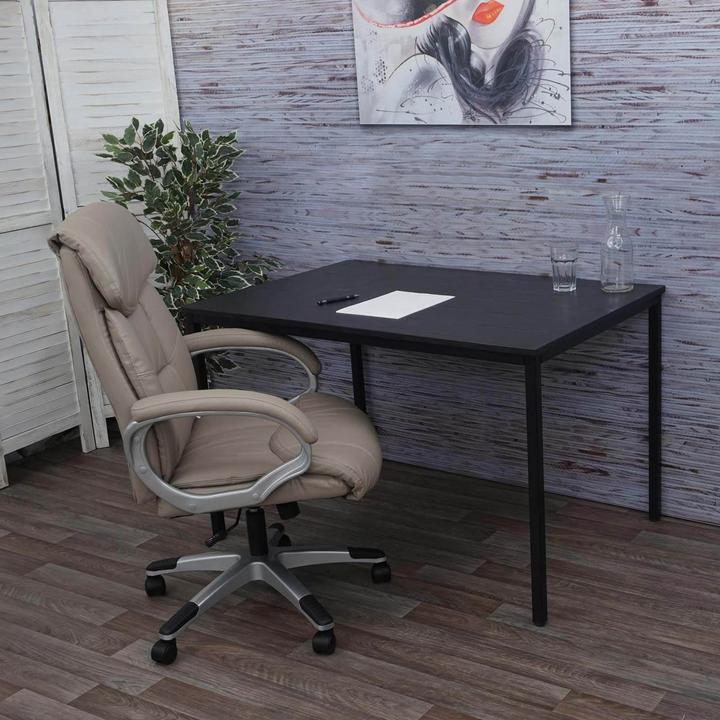 Actual product image Mendler Desk, conference table office table seminar table, 120x80cm MDF - black oak look (75 x 120 x 80 cm)