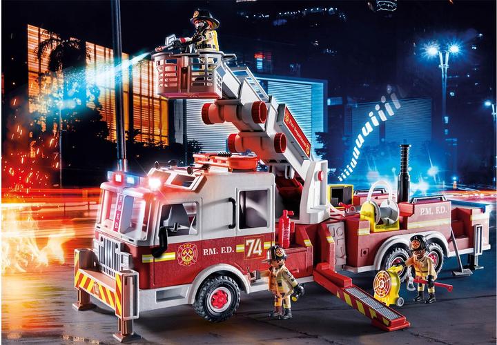Immagine prodotto Playmobil Veicolo antincendio: scala a torre US (70935, Playmobil Città d'azione)