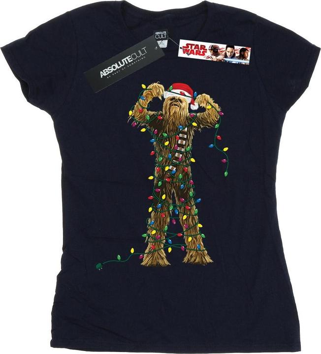 Immagine prodotto Star Wars Chewbacca Christmas Lights Maglietta Donna (L)