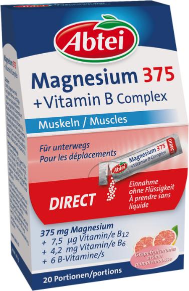 Abtei Magnesium 375 + Vitamin B Komplex (20 Stk) (1 Stück, Granulat, 44 g)