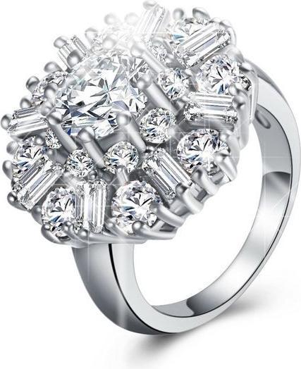 Produktbild Hermex versilberter Ring mit Weissem Topas - Gr. 62 / Size 9 (9, 925 Silber)