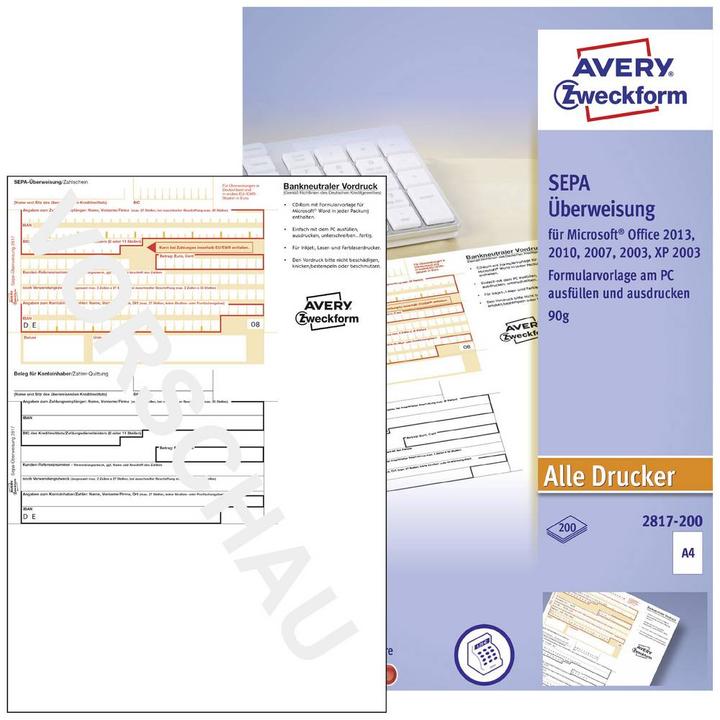 Actual product image Avery Bank transfer/payment slip (200 x)