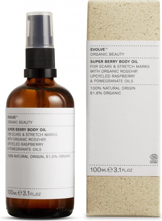 Immagine prodotto Evolve Bellezza Super Berry Olio naturale per il corpo per cicatrici e smagliature 100ml (Olio corpo, 100 ml)
