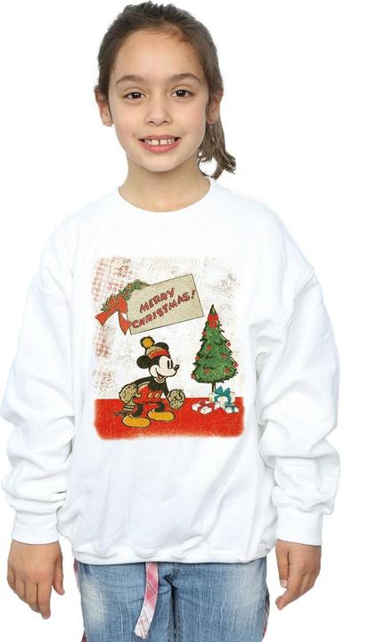 Actual product image Disney Girls Mickey Mouse Vintage Christmas Sweatshirt (152, 158)