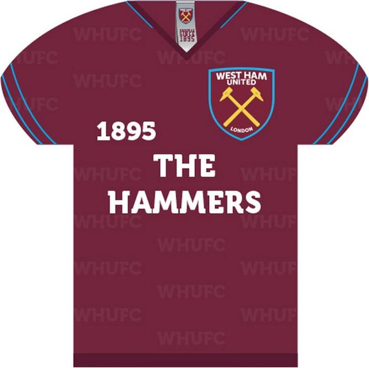 Produktbild West Ham United FC Tafel Fussballtrikot (One Size)