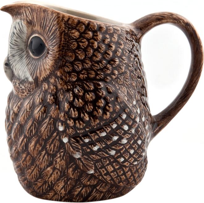 Immagine prodotto Quail Ceramics Caraffa per latte da 0,3 l Gufo marrone scuro (0.30 l)