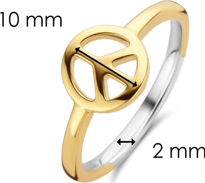 Produktbild Ti Sento Milano Ring mit Friedenssymbol vergoldet 12222SY (56, 925 Silber)