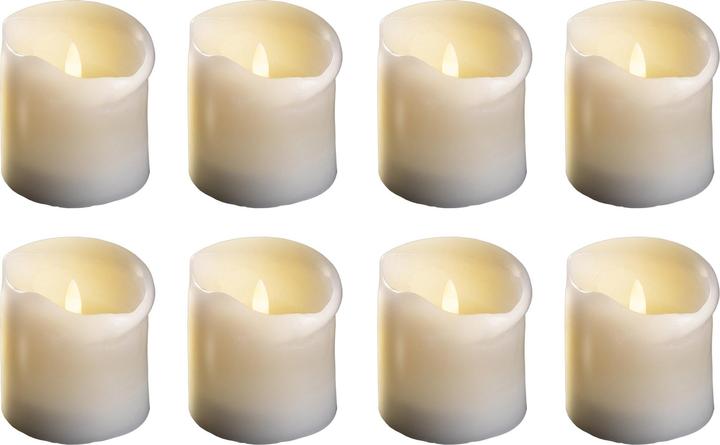 Novaliv 8x small LED pillar candle with timer - 7.5cm diameter 7.5cm height - 2 AA batteries required LED (8 x)