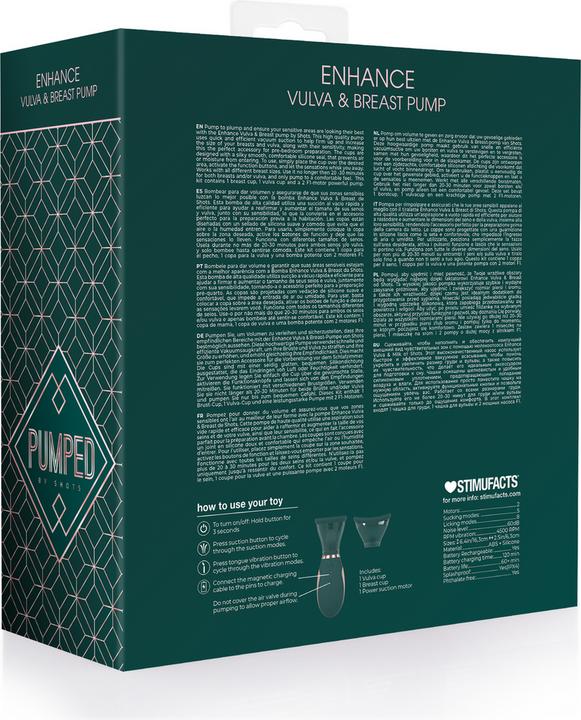 Actual product image Doc Johnson Enhance - Automatic - 13-Speed - Silicone - Rechargeable Vulva & Breast Pump