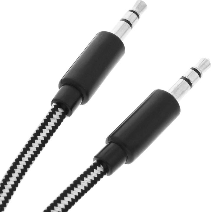 Image du produit Avizar Câble plat audio double 3.5 mâles (1 m, Jack 3,5 mm (AUX))