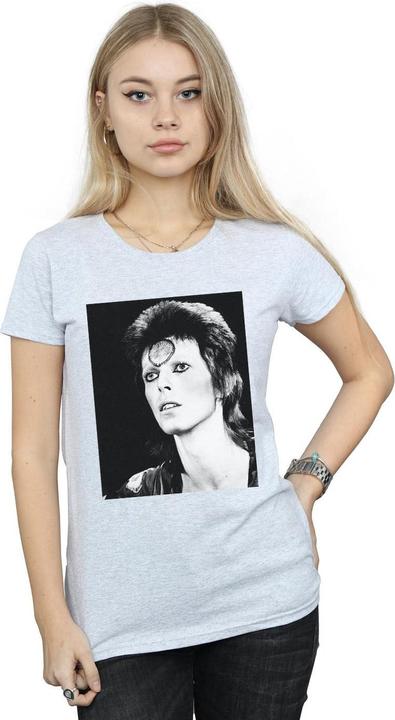 Actual product image David Bowie Womens/Ladies Ziggy Looking Cotton T-Shirt (M)