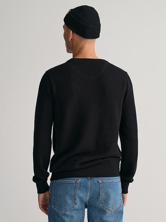 Image du produit GANT Cotton Pique Pullover Crew Neck Black (S, L, 3XL)