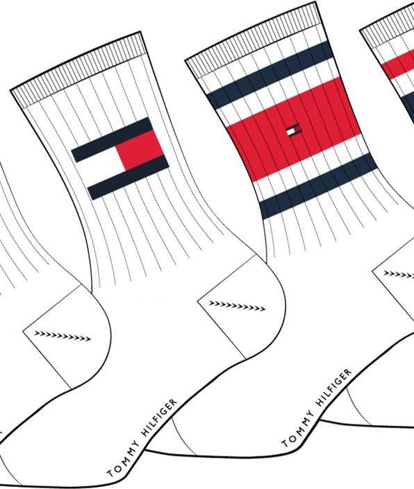 Produktbild Tommy Hilfiger Th Kids Sock 4p Flag & Sport Stripe (4er Pack, 27 - 30)