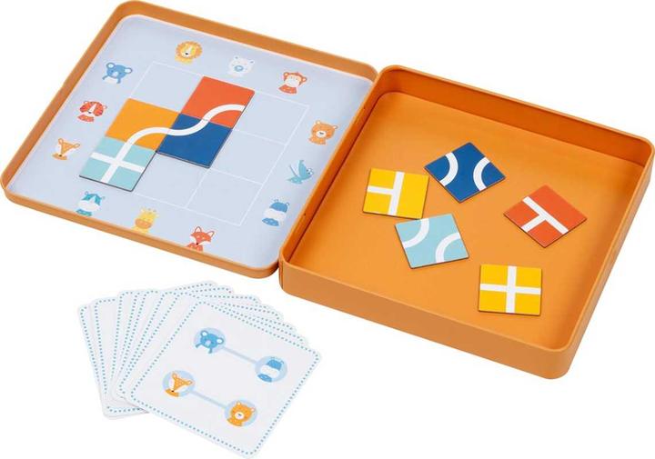 Image du produit Goki Jeu de pose Trouver le chemin, 9 aimants, 10 cartes modèles (Allemand, Italien, Anglais, Français)