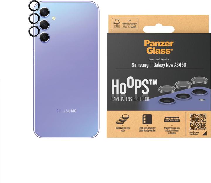 Produktbild PanzerGlass Hoops Camera Lens Protector (1 Stück, Samsung Galaxy A35, Samsung Galaxy A34 5G)