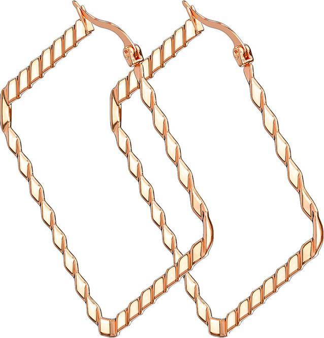 Image du produit Star Piercing Boucles d'oreilles or rose motif vague carré (sans laiton, Acier chirurgical 316L)