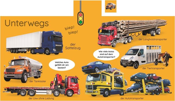 Actual product image First learning. Tractor, Excavator, Truck (German)