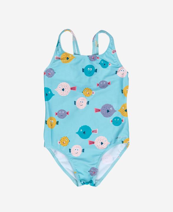 Nabaiji Badeanzug Baby- Print Fische blau