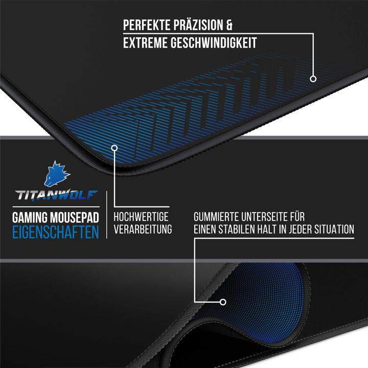 Immagine prodotto Titanwolf Tappetino per mouse da gioco, tappetino per mouse XXXL Speed 1200 x 400 mm, velocità e precisione (3XL)