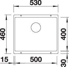 Produktbild Blanco Subline 500-U (Unterbauspüle, 46 cm, 53 cm)