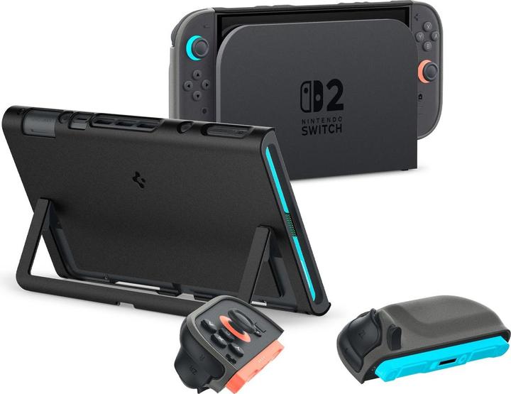 Produktbild Spigen - Protective Case Nano Pop - for Nintendo Switch 2, Slim, with Kickstand - Black Sesame (Switch)