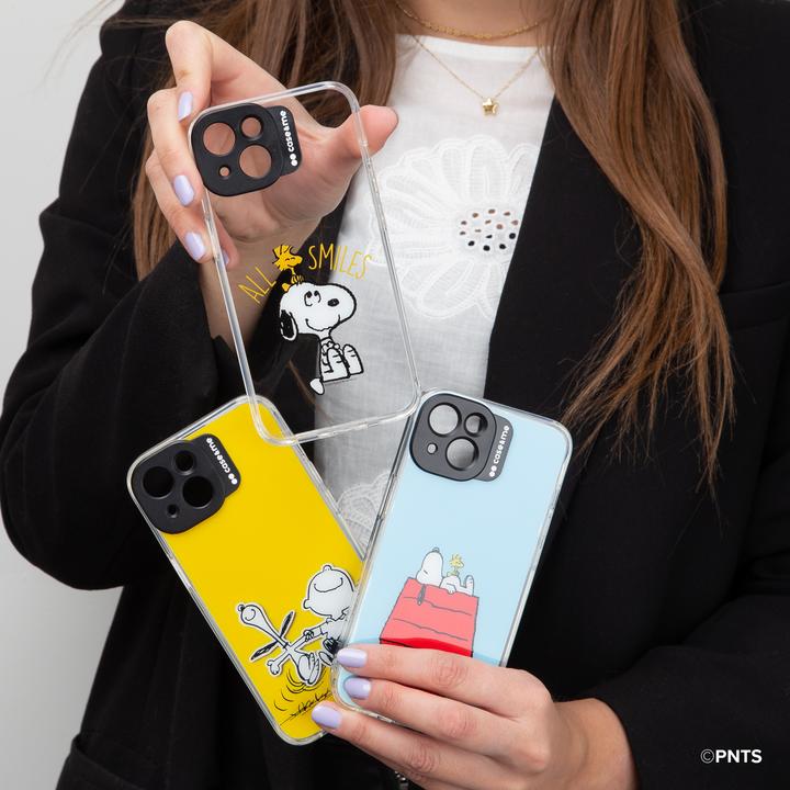 Actual product image SBS case&me Peanuts cover cam logo iPhone 14 design4 Snoopy All Smiles Classic (Apple iPhone 14)