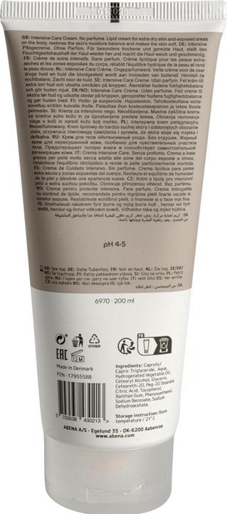 Actual product image Abena Intensive Care Cream,, 200 ml, no colorant or perfume, 70% lipids (Body cream, 200 ml)