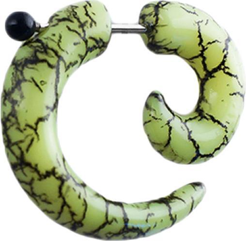 Produktbild Star Piercing Fake Spirale mit Marmormuster grün (Acryl, ohne Messing)