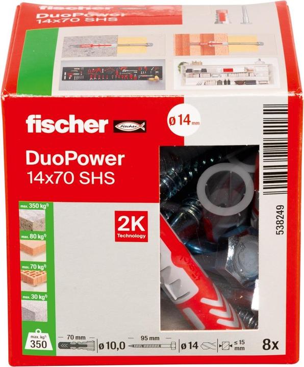 Actual product image Fischer DUOPOWER 14 x 70 incl. screws (8 pcs.)