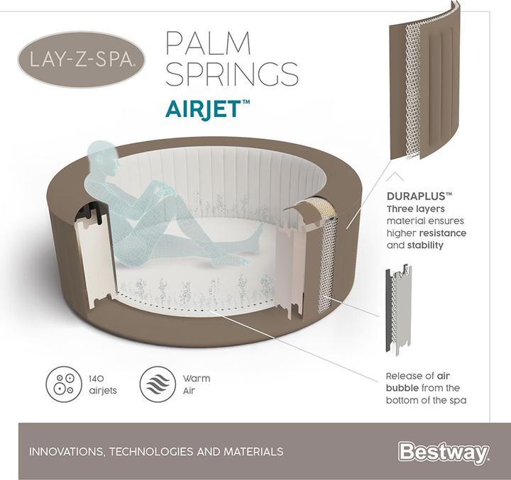 Produktbild Bestway Lay-Z-Spa Palm Springs AirJet (6 Pers.)