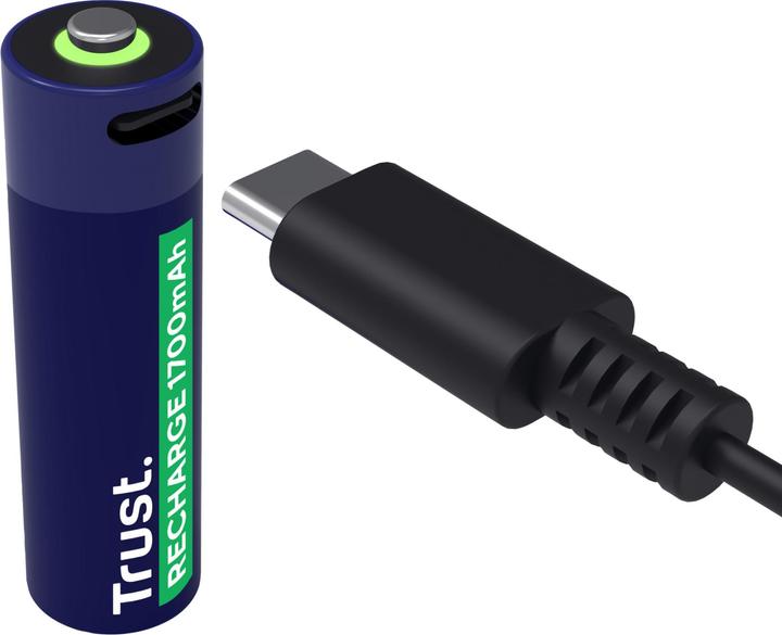 Actual product image Trust USB-C Rechargeable Batteries 2p (2 pcs., AA, 1700 mAh)