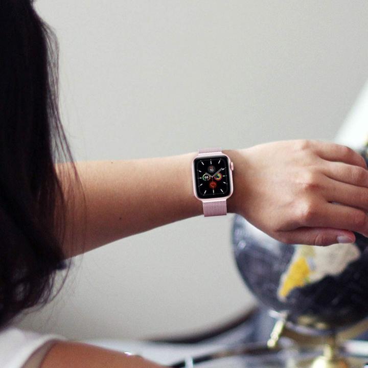 Produktbild Tech Smart Watch Apple 1/2/3/4/5 Metallarmband, Rosa, 38/40 mm (22 mm, Edelstahl)