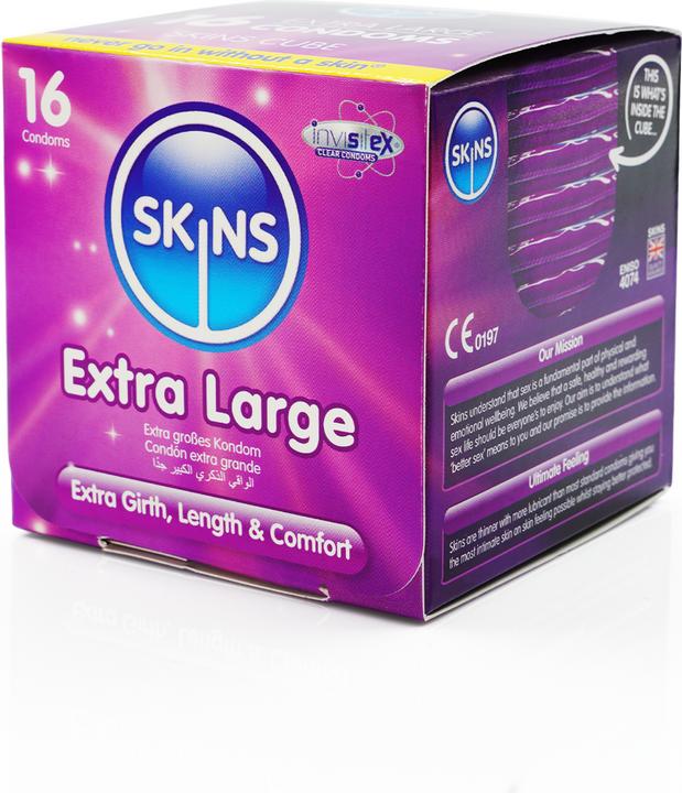 Actual product image Skins Extra Large" 16 XXL condoms made of crystal clear latex - without latex odour (16 pcs.)