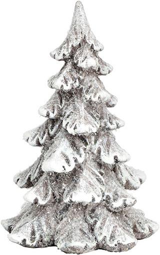 G. Wurm Tannenbaum mit Glitter aus Poly weiss (B/H/T) 11x15x10cm