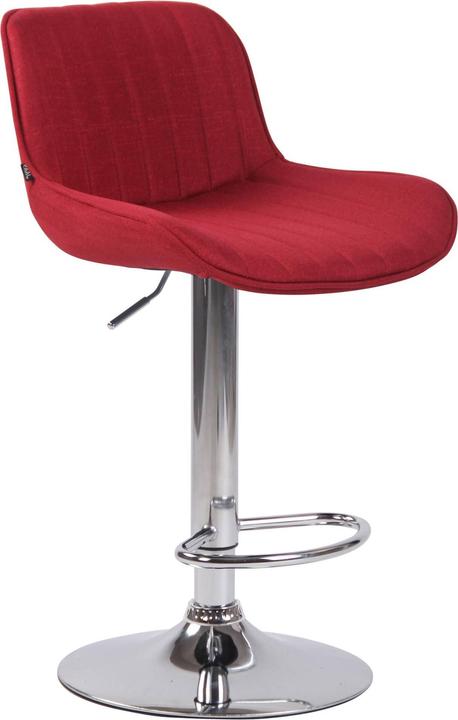 Actual product image CLP Set of 2 bar stools Lentini fabric chrome, red
