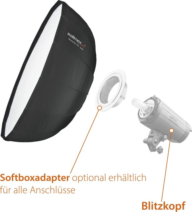 Image du produit Walimex pro pro Studio Line Beauty Dish QA105 + adaptateur pour boîte à lumière Aurora/Bowens (Beauty Dish, 105 cm)