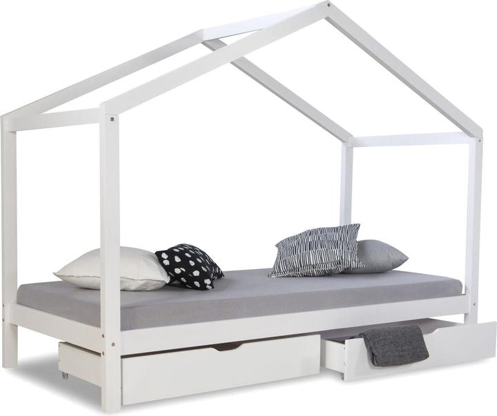Homestyle4u Hausbett Spielbett für Kinder (90 x 200 cm)