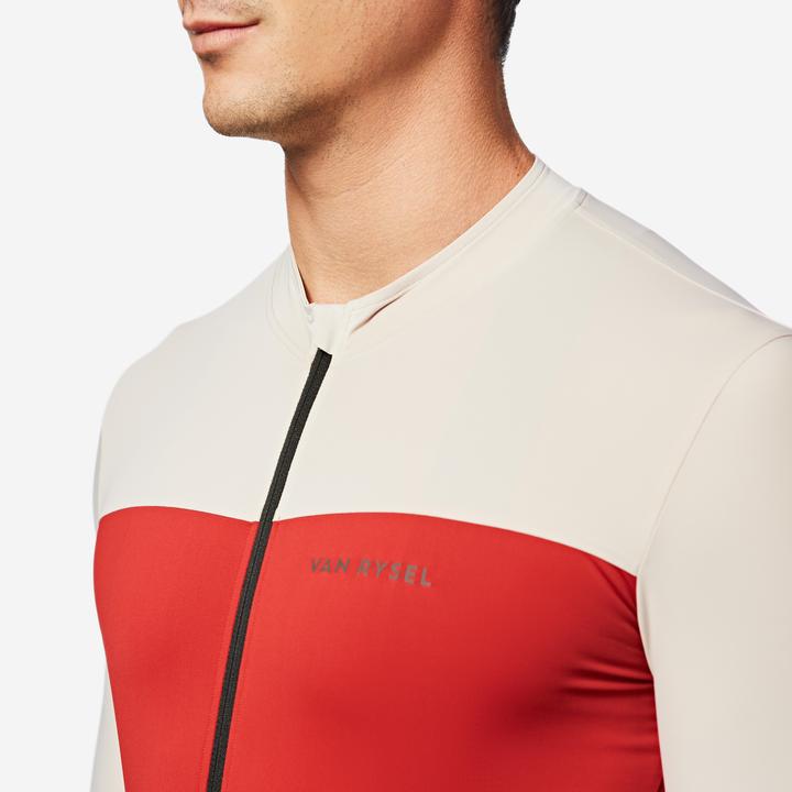 Image du produit Van rysel Maillot vélo route manches courtes été ajusté homme - EDR 2 rouge / beige (S)