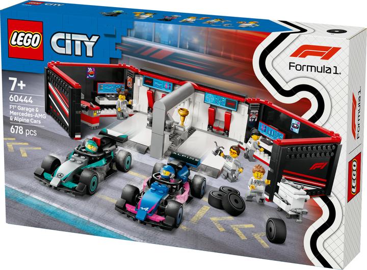 Immagine prodotto LEGO F1 Garage mit Mercedes-AMG & Alpine Rennautos (60444, LEGO City)