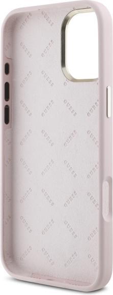 Immagine prodotto Guess GUHCP16MSMBSLP iPhone 16 Plus 6.7" różowy/rosa Custodia rigida in silicone Script Metal Logo & Frame