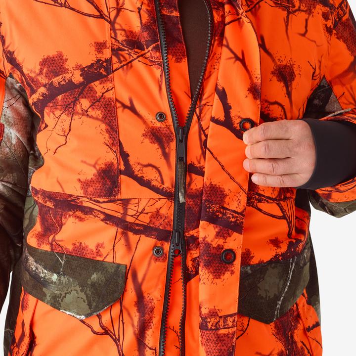 Image du produit Solognac Chasse Silent Warm Waterproof Jacket Neon Treemetic Hide 500
