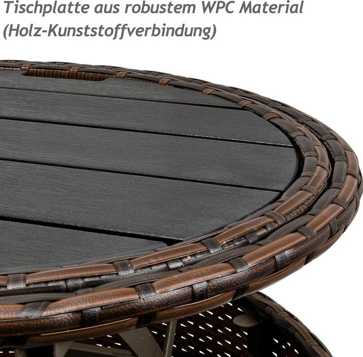 Image du produit Casaria Salon de jardin en poly rotin