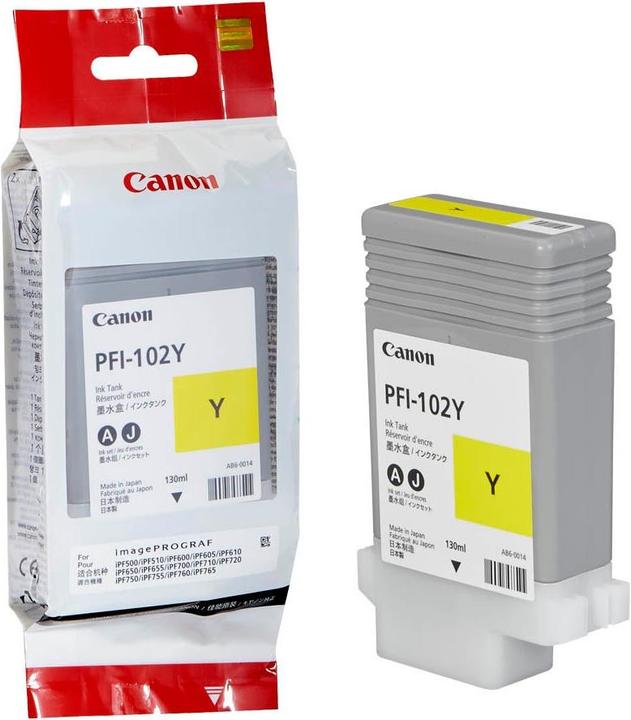 Actual product image Canon Pfi-102y (Y)