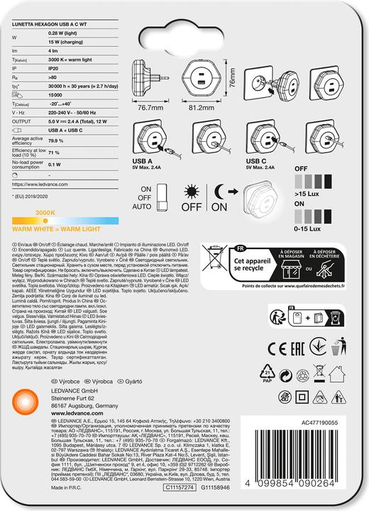 Produktbild Ledvance Lunetta Hexagon USB A&C
