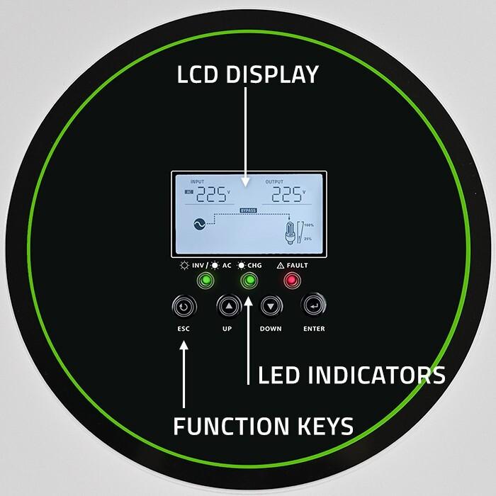Image du produit Qoltec Solar-Wechselrichter Off Grid 3500W 100A 24V MPPT BMS