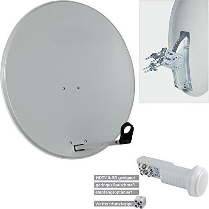 Produktbild Satellitenschüssel 80 cm Stahl inkl. Quad-LNB (Parabolantenne, DVB-S / -S2)