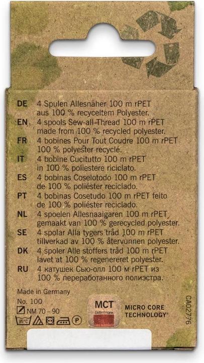 Actual product image Gütermann Nähgarn-Set Allesnäher rPET Jeansauswahl 4 Stück (100 m)