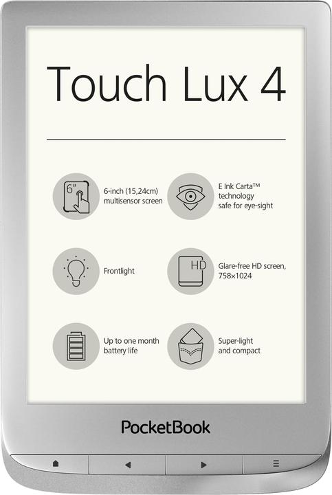 Produktbild PocketBook Touch Lux 4 (6", 8 GB, Matte Silver)